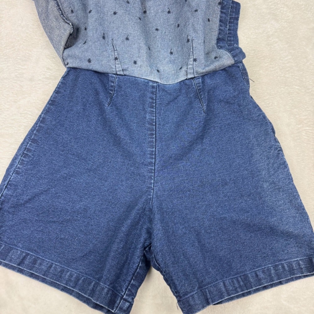 Van Heusen‎ Womens Blue Denim Printed Skort Side Zip Cotton Size 10 - Picture 5 of 10